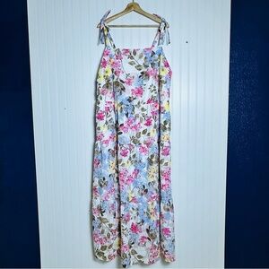 Lane Bryant Floral Maxi  Dress with Tie Straps